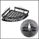 LIVINA HOME Duschablage ohne Bohren, Duschablage zum Hängen, Duschkorb Eck in Schwarz, 1-tlg., Eck Badregal, Duschregal, Duschzubehör, Badezimmerorganizer, +4 Haken Bild 2
