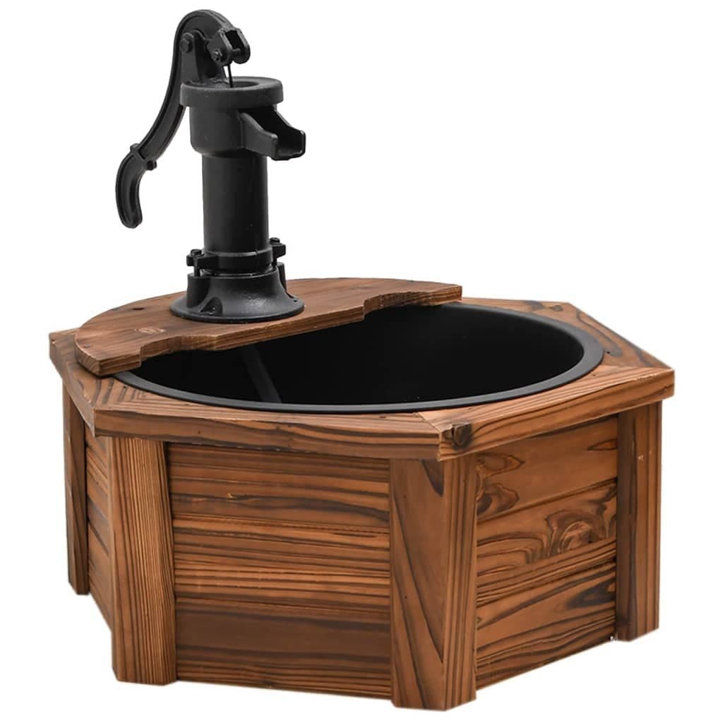 vidaXL Wasserfall Gartenbrunnen mit Pumpe Massivholz Tanne Braun - Bild 2