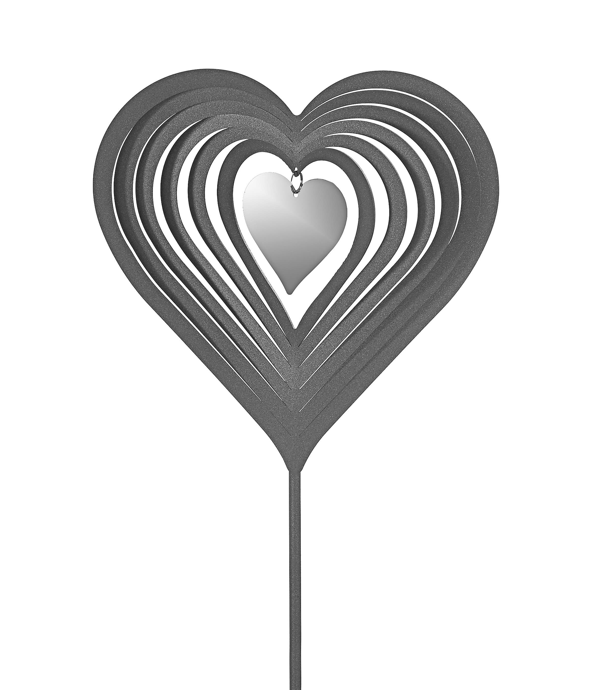 Dehner Gartenstecker Edelstahl-Herz frostbeständig silber