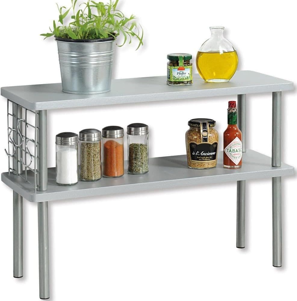 KESPER® Küchenregal Grau mit Utensilienaufhängung