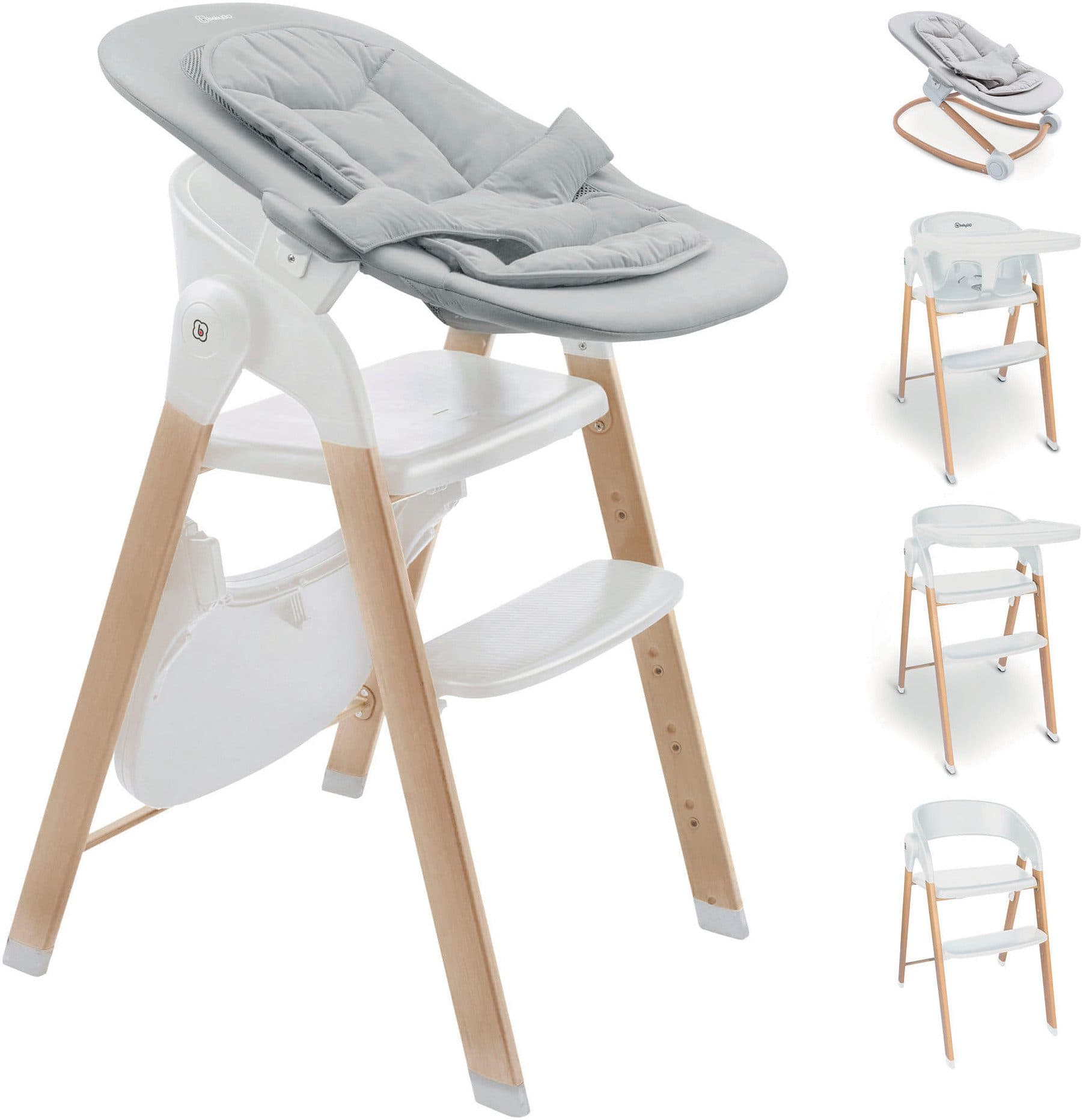 BabyGo Kombihochstuhl Levels Weiß Skandinavisches Design - Bild 2