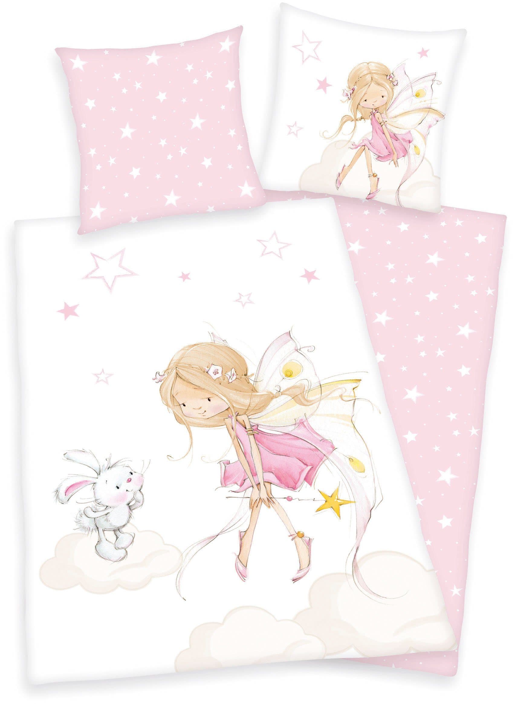 BABY BEST Kinderbettwäsche Little Fairy Rosa Feen-Motiv Renforcé - Bild 2