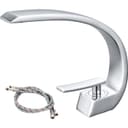 OKWISH Waschtischarmatur Wasserfall Bad Wasserhahn Chrom-Finish Bild 2