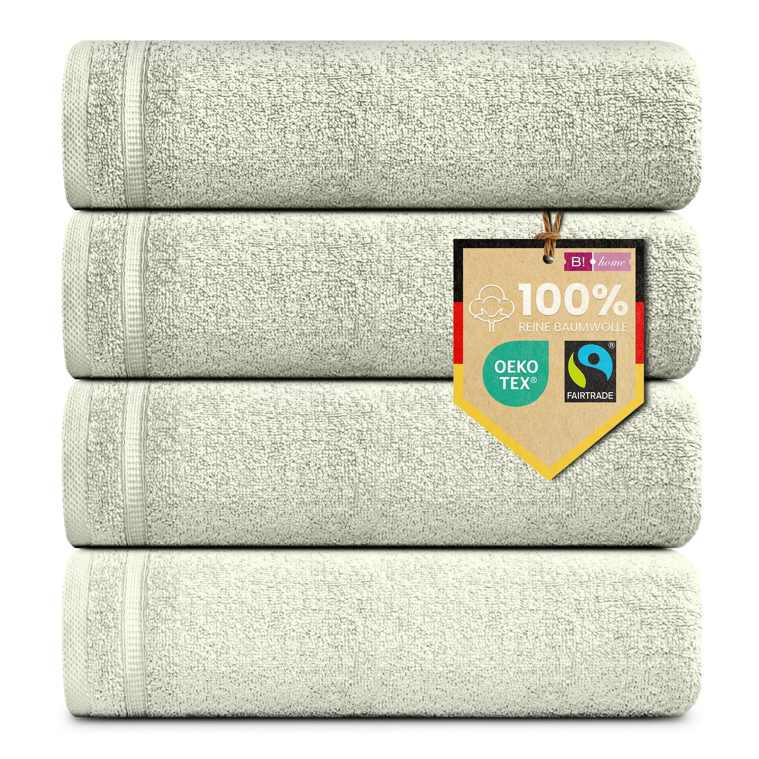 B!HOME Handtücher Set 4 St. 100% Baumwolle hellgrün Frottee