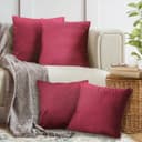 Cozyor Kissenbezug Samt Bordeaux Berry 40x40 cm 4er Set Bild 2