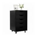 relaxdays Rollcontainer 5 Schubladen Schwarz mit Rollen Bild 2
