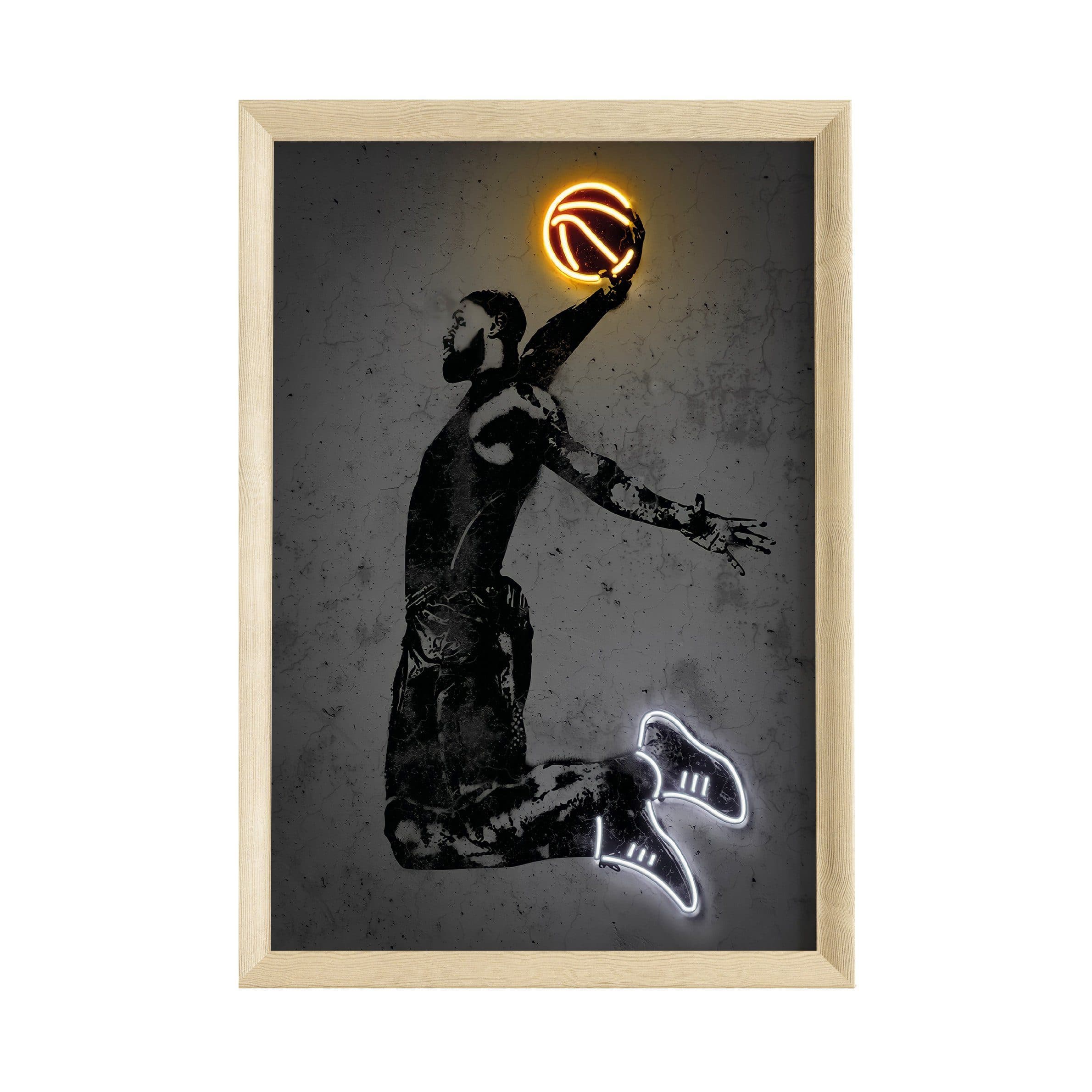 JUSTGOODMOOD Poster Premium Basketball Neon Effekt ohne Rahmen - Bild 2