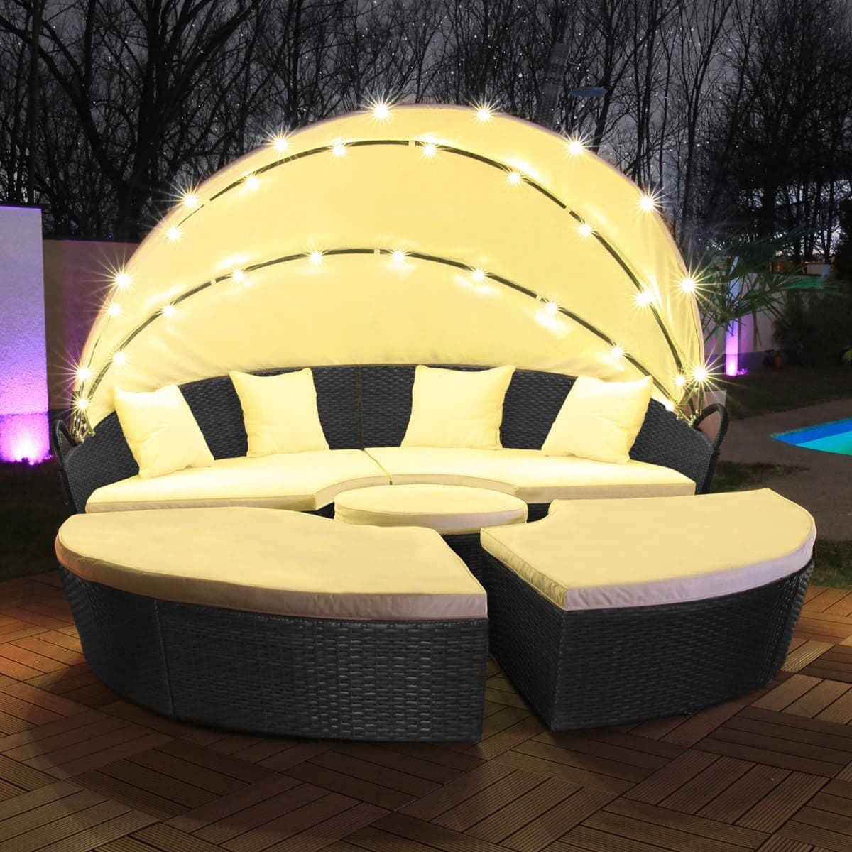 Swing&Harmonie Gartenlounge-Set 180cm Braun - Bild 2