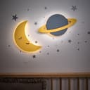 COZYCOLLECTIONS LED Wandleuchte Wandnachtlicht Holzoptik Mond Planet Bild 2