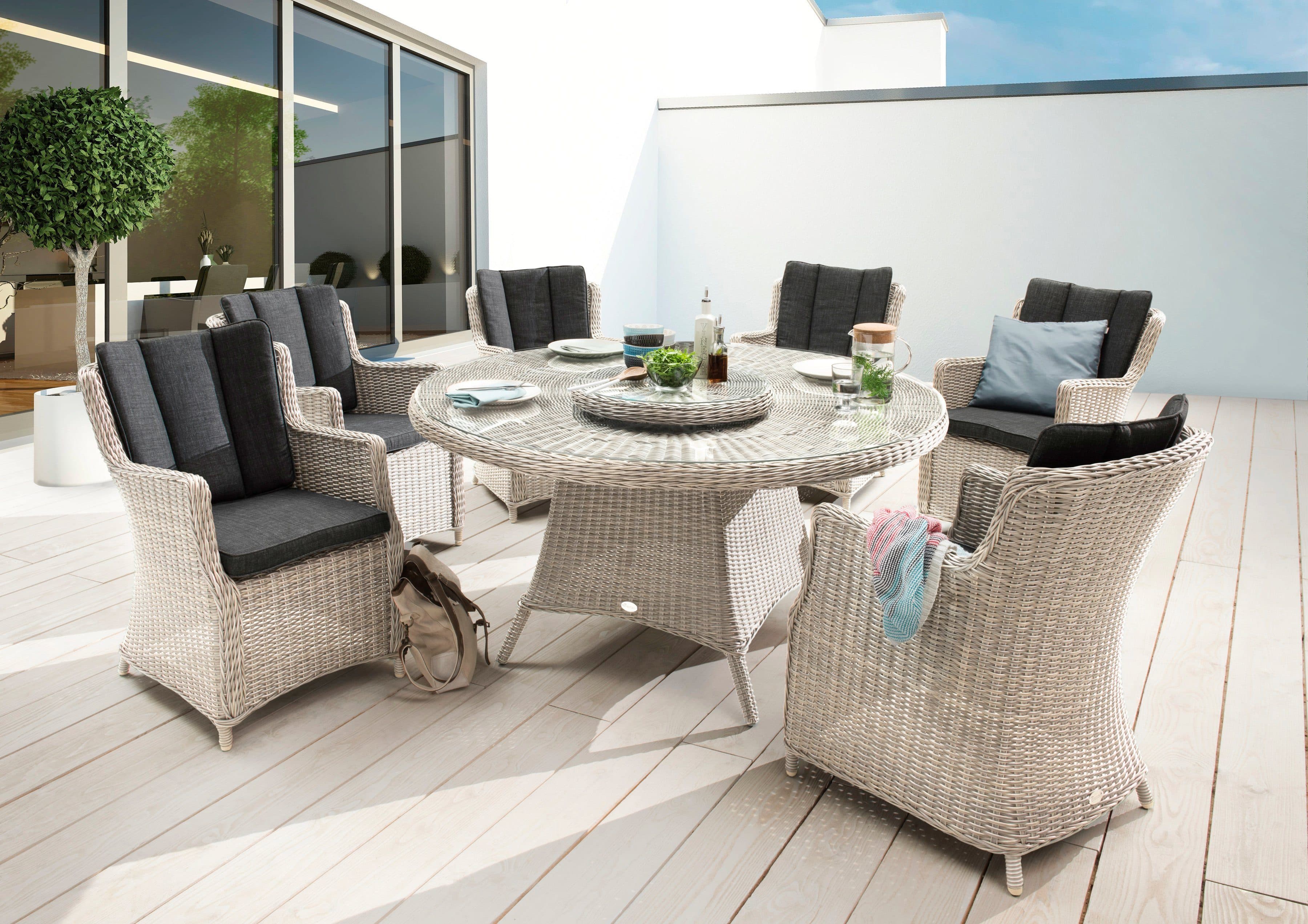 Destiny Garten-Essgruppe LUNA 19-tlg. Aluminium Polyrattan - Bild 2