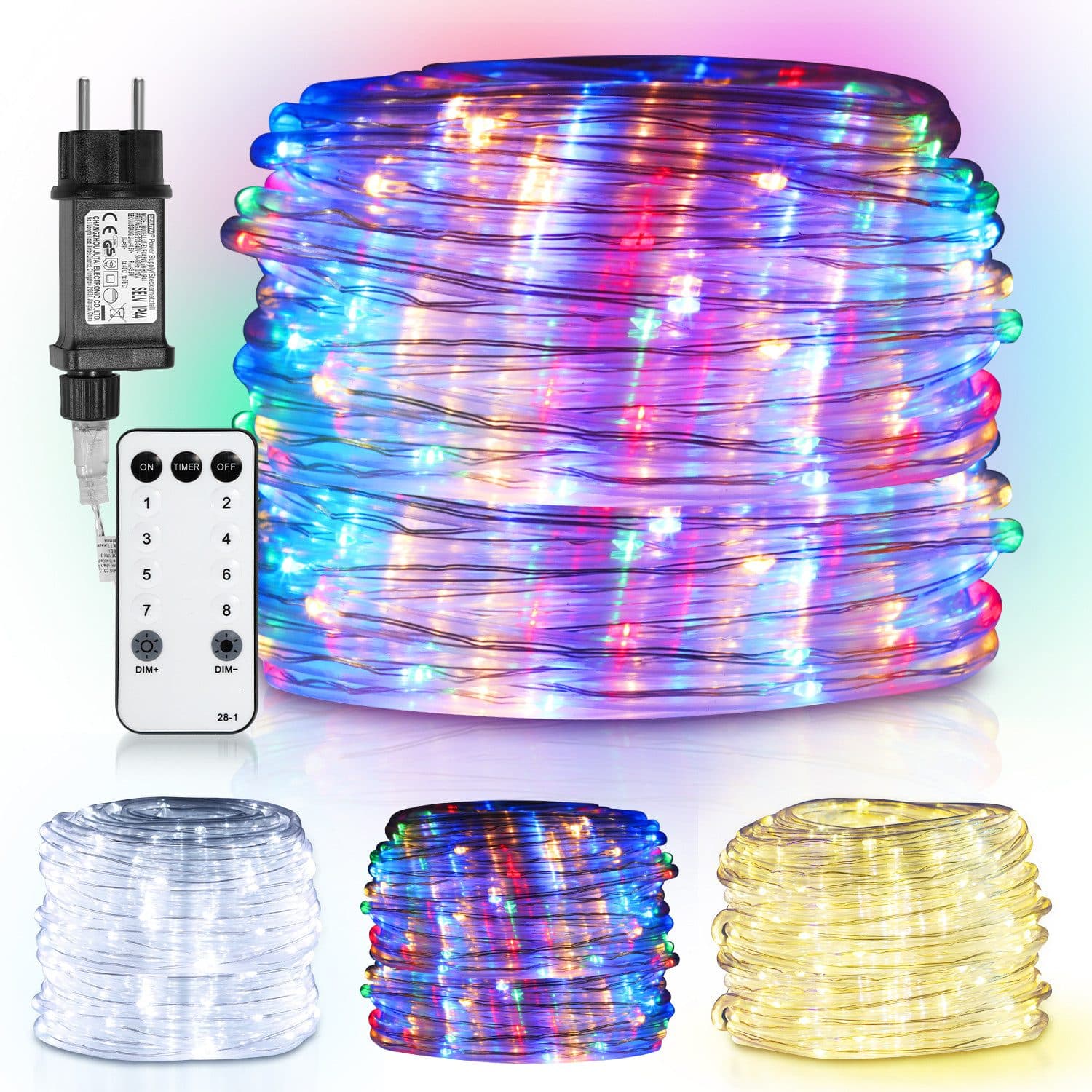 Clanmacy LED-Lichterschlauch 10m Bunt mit Timer & Fernbedienung - Bild 2