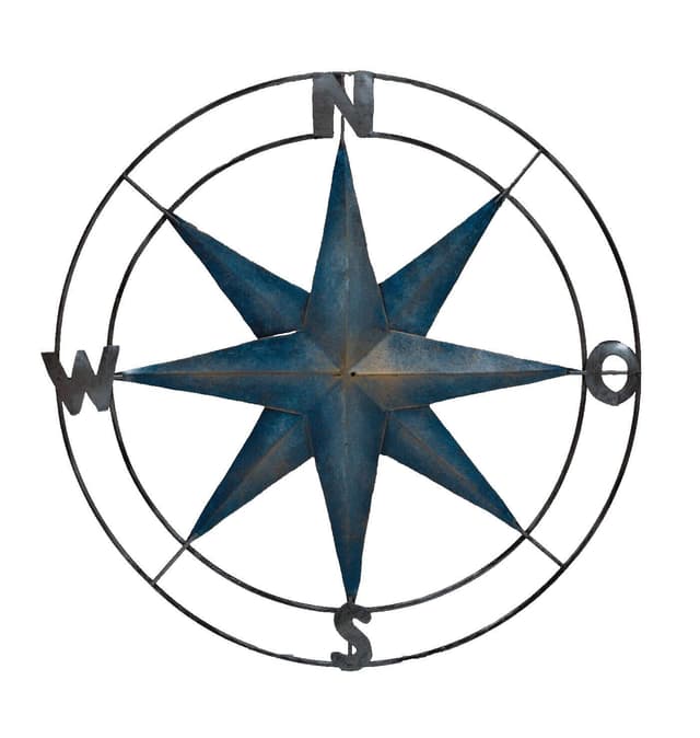 Kaufhaus le Petit Metall Wanddeko Kompass Windrose Maritim Stern Skulptur Figur