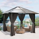 HOMALL Gartenpavillon Aluminium UV-beständig mit Seitenteilen Bild 2