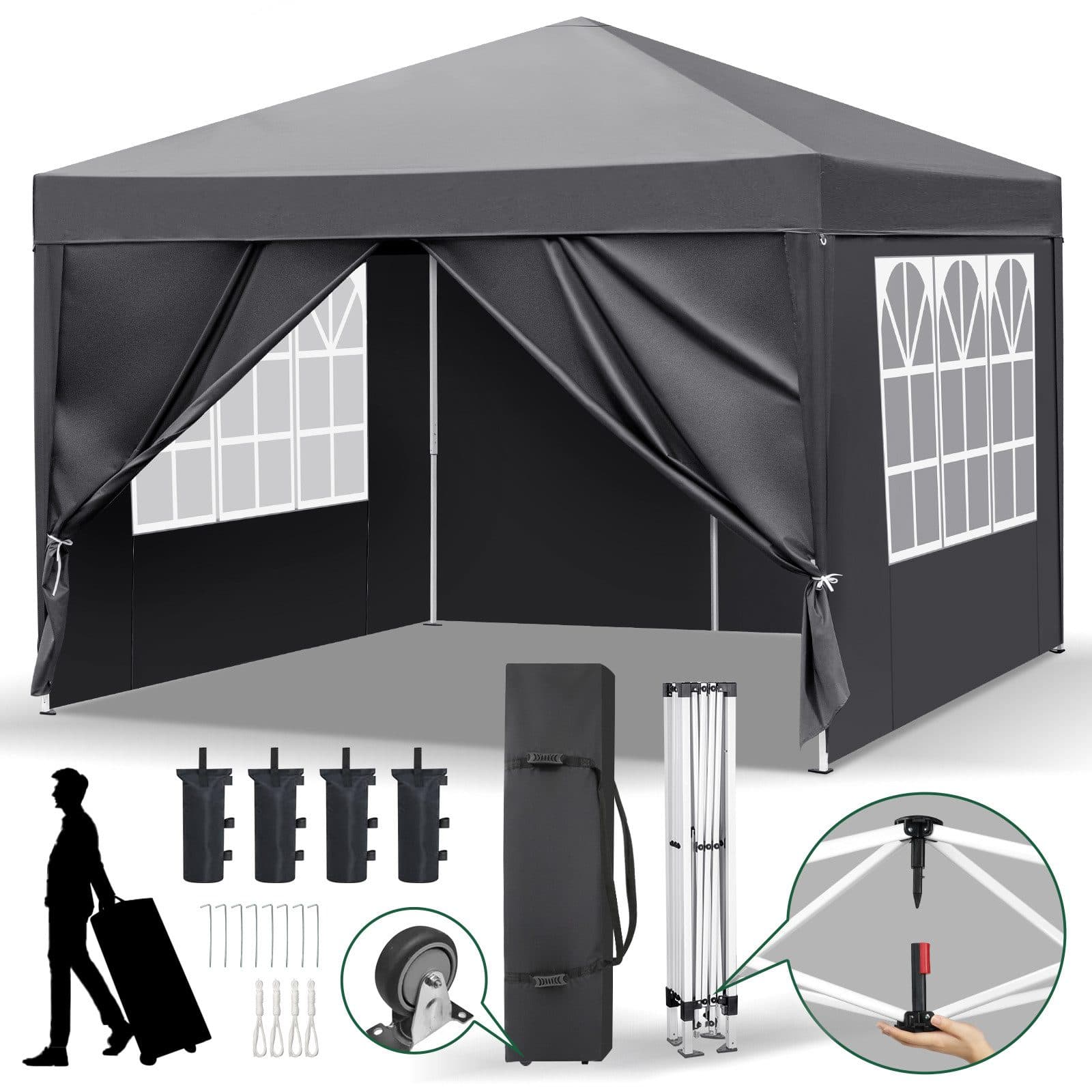 LALAHO Faltpavillon 3x3 m Gartenpavylon Partyzelt - Bild 2