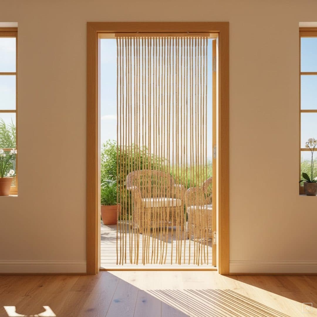 abc HOME Türvorhang Bambus Holz Sichtschutz Insektenschutz - Bild 2