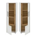 Lomadox Vitrine CRISP-61 Weiß mit Wotan Eiche Absetzungen Bild 2