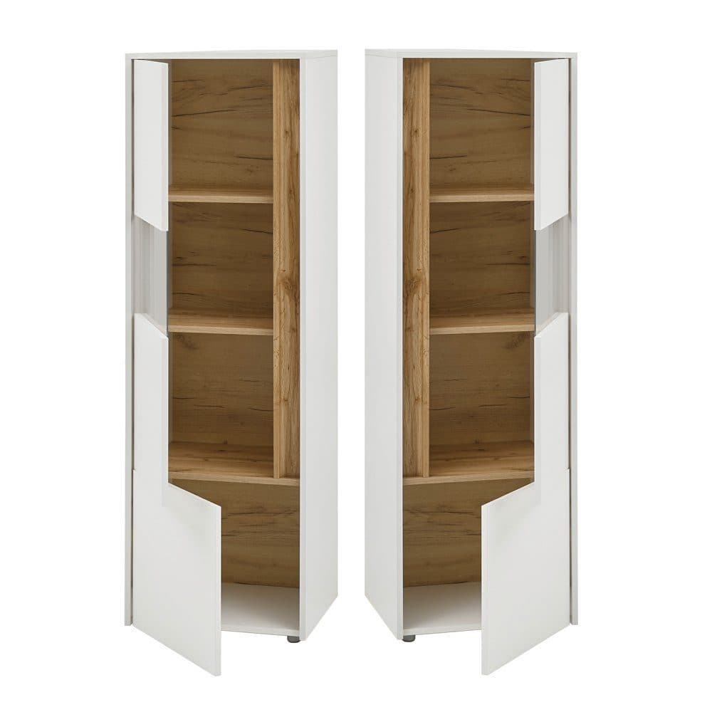 Lomadox Vitrine CRISP-61 Weiß mit Wotan Eiche Absetzungen - Bild 2