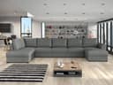 MIRJAN24 Wohnlandschaft Wilma Large U-Form Ecksofa mit Schlaffunktion Grau Bild 2