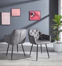 HELA Kira Schalenstuhl Boho Grau Schwarz Samt Bild 2