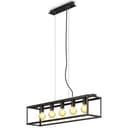 B.K.LICHT Pendelleuchte Schwarz 5-flammig E27 Metall Käfig Design Bild 2
