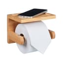 relaxdays Toilettenpapierhalter Bambus mit Ablage Bild 2