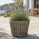 Van der Leeden Pflanzkorb Rattan Braun Schwarz Indoor Outdoor Bild 2