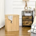 HOMCOM Wäschekorb 90 L Bambus Wäschesammler mit Griffen Bild 2