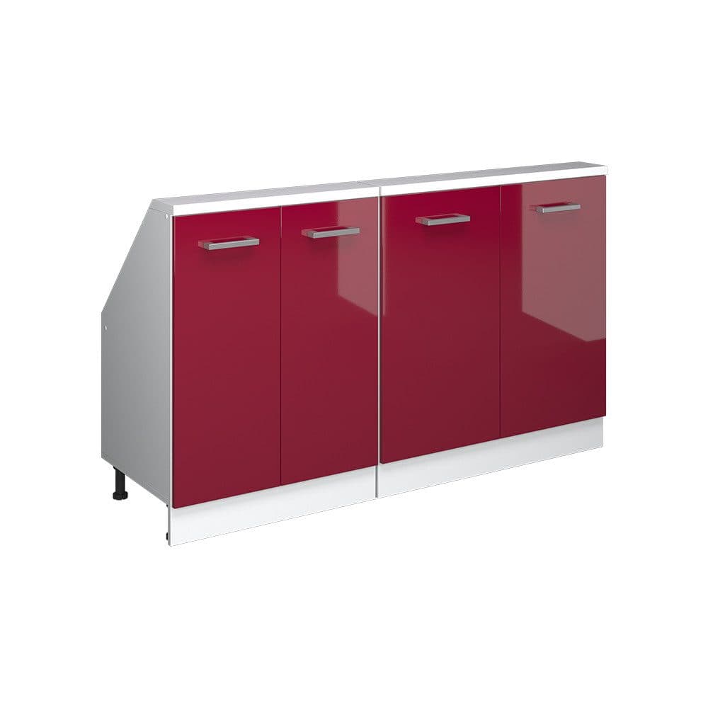 Vicco Dachschrägenschrank Rion 2er Set Rot Hochglanz Weiß - Bild 2