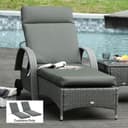 Outsunny Liegenauflage 2er Set Flammhemmend mit Bändern 8cm dick Bild 2