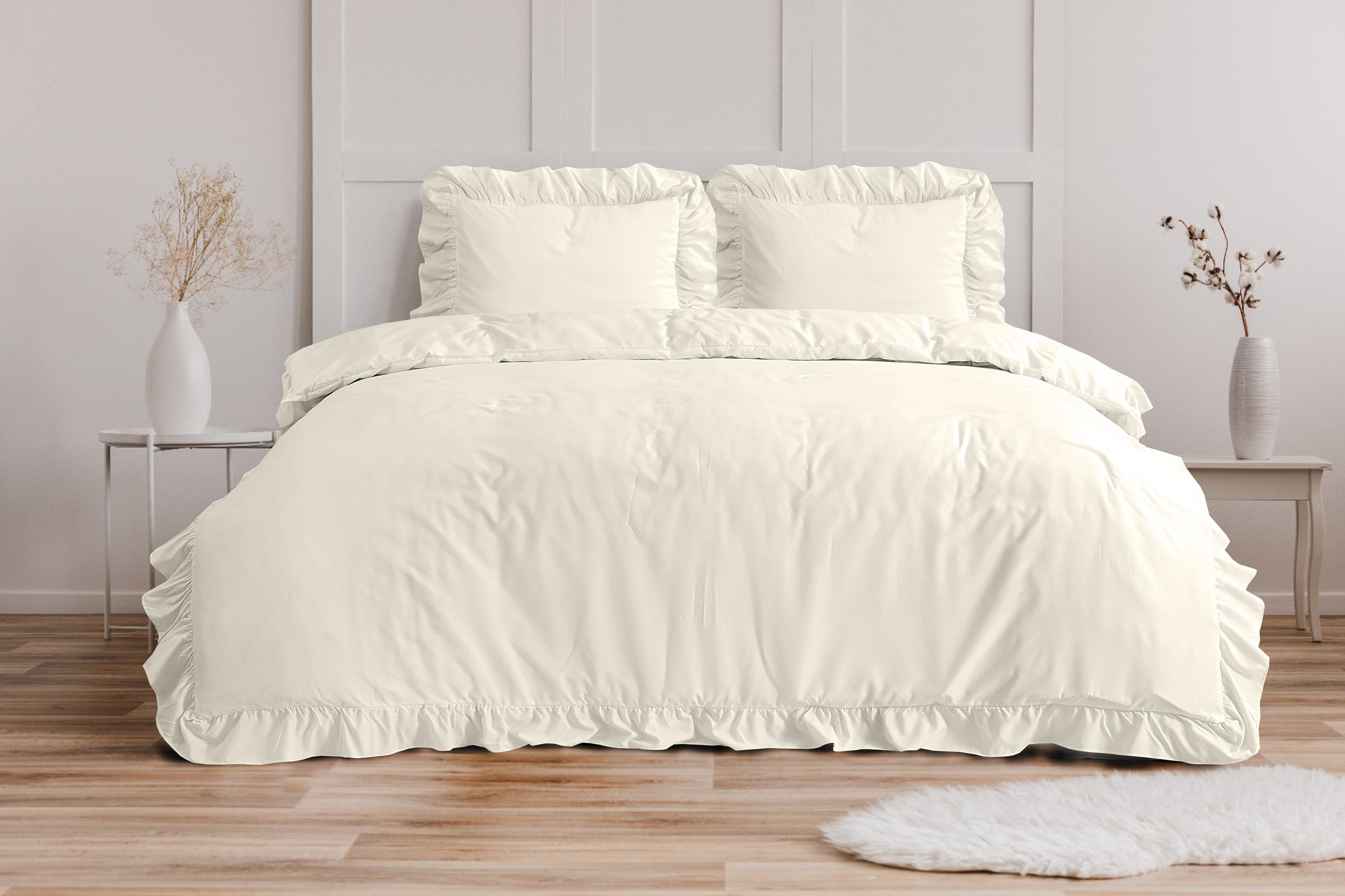 Sitheim-Europe Bettwäsche Ruffles 3-teilig Beige Mikrofaser - Bild 2