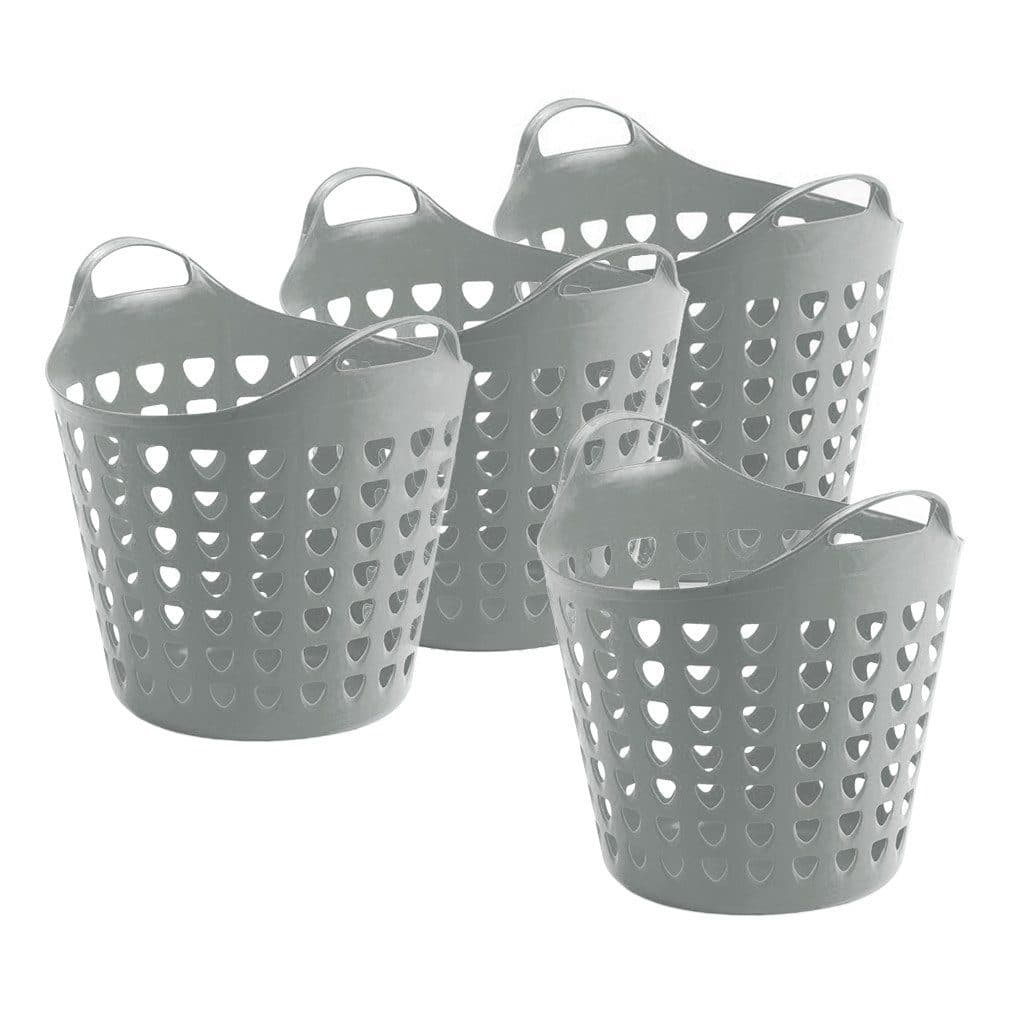 Kreher Wäschekorb Flexi Korb 35L mit Loch 4er Set