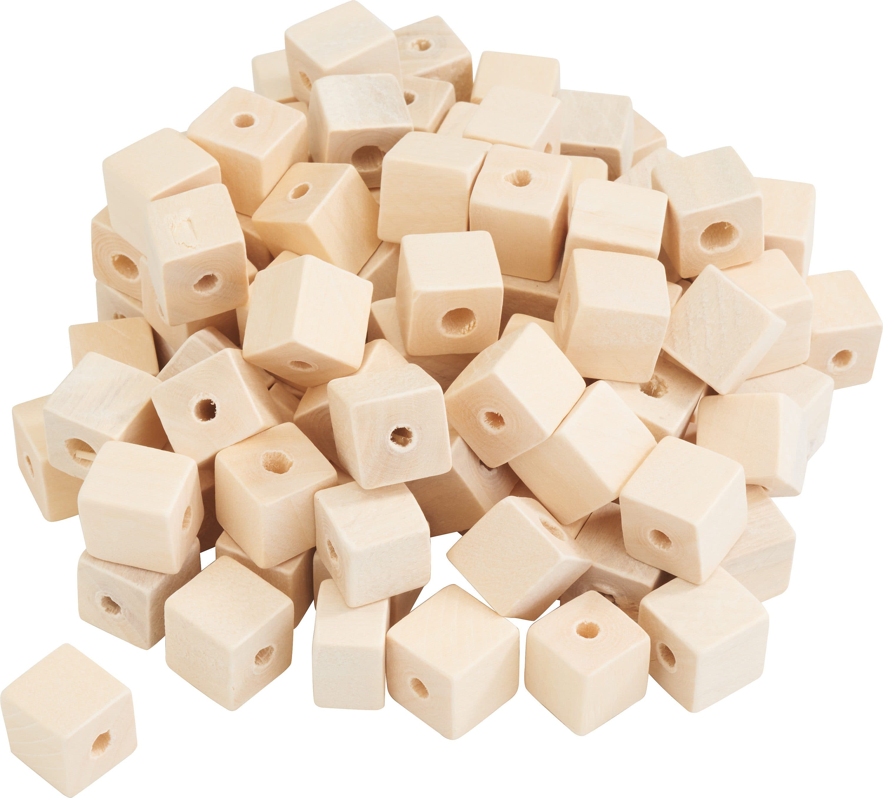 VBS XXL Bastelperlen Würfel 100-tlg Holz 1,5 cm
