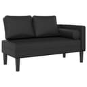 VIDAXL Chaiselongue Schwarz Kunstleder mit Kissen Bild 2