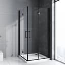 Boromal Eckdusche 180° Falttür 5mm NANO Glas Schwarz Bild 2