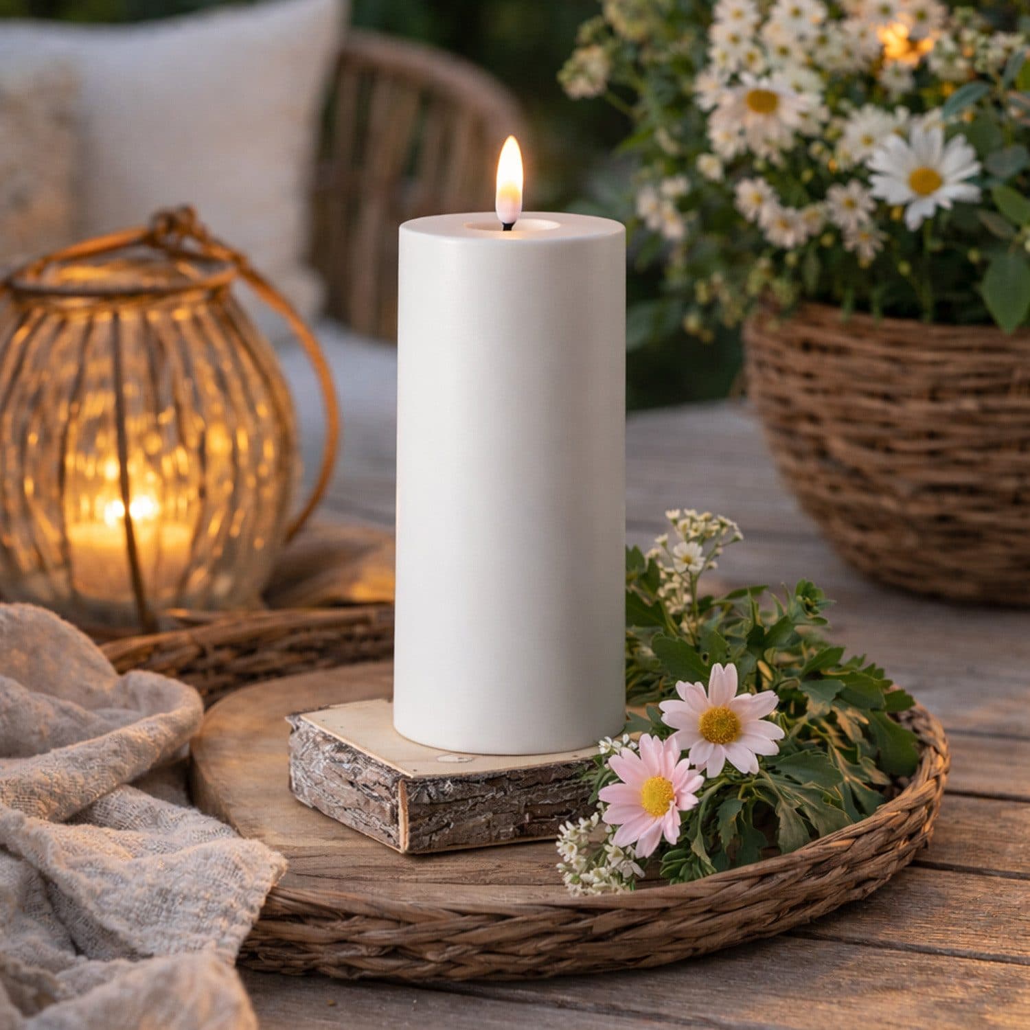 MARELIDA LED-Outdoorkerze Weiß mit Timer & IP44 - Bild 2