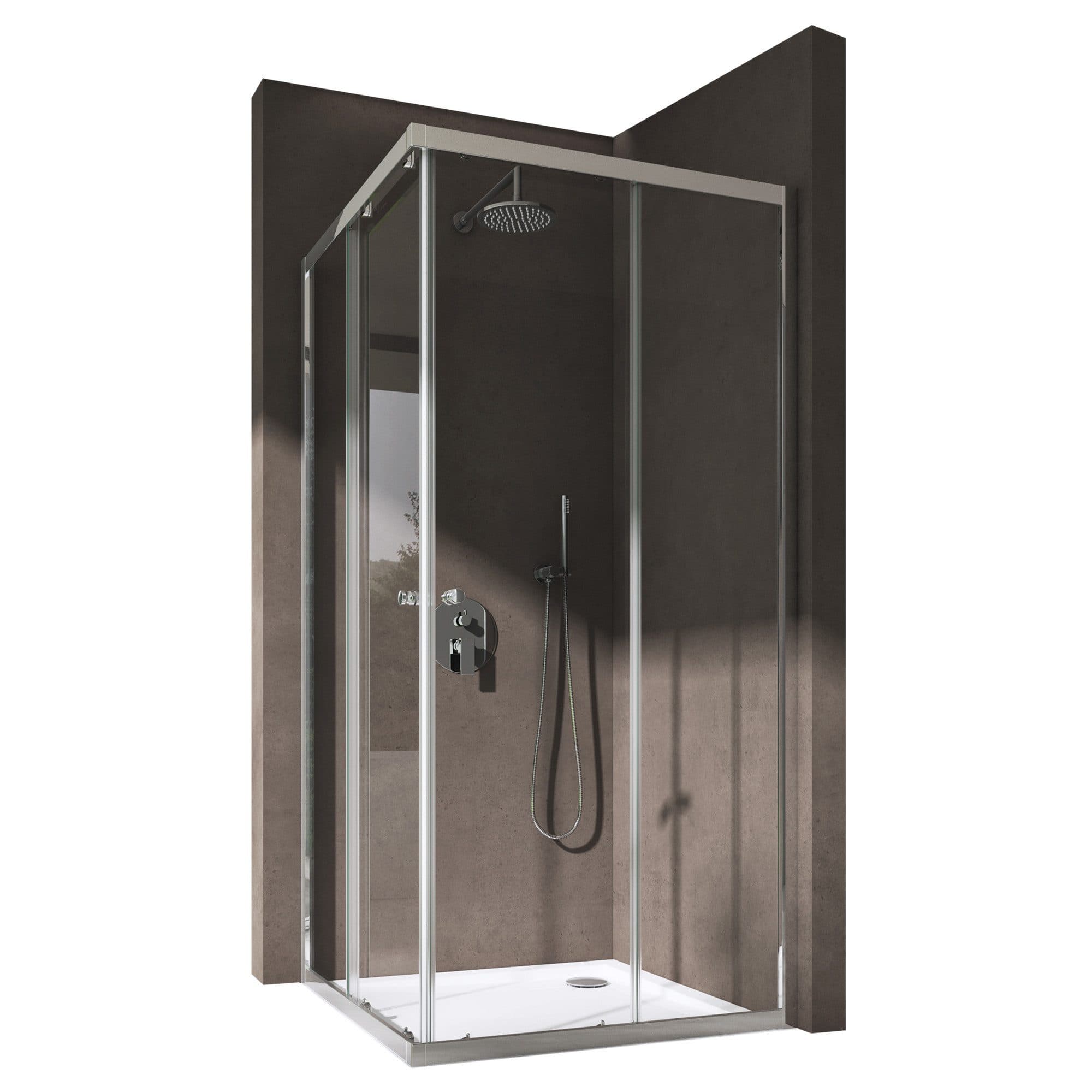 doporro Eckdusche Schiebetür 6mm ESG-Glas Nano 70x70x190cm - Bild 2