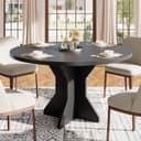 GarveeMore Esstisch Runder 120cm Holzplatte Bild 2