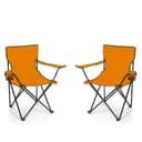 BigDean Campingstuhl 2x Faltstuhl Orange mit Getränkehalter Bild 2
