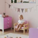 AIYAPLAY Kindersessel mit Holzrahmen, Cordoptik, Rosa Bild 2