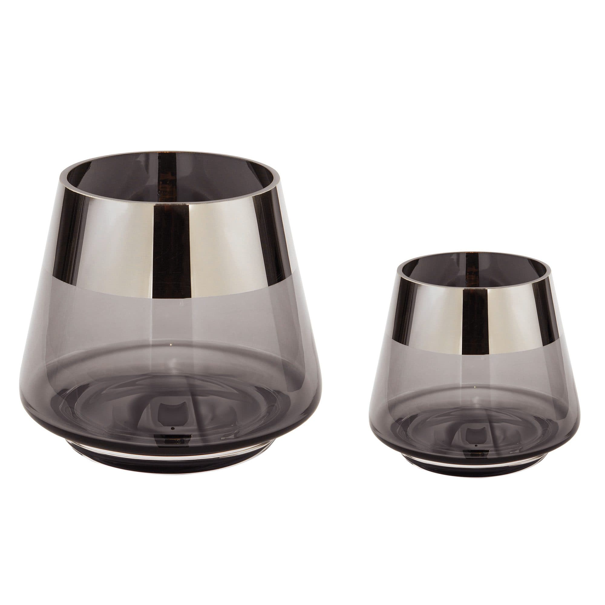 Fink Teelichthalter JONA 2er Set Glas Grau/Silber - Bild 2