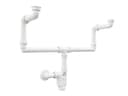 Aqua Bagno Siphon Raumsparsiphon für Doppelwaschbecken, G1 1/4" 40mm, flexibel, Geruchsverschluss, 11-tlg., universell einsetzbar, mit Reinigungöffnung Bild 2
