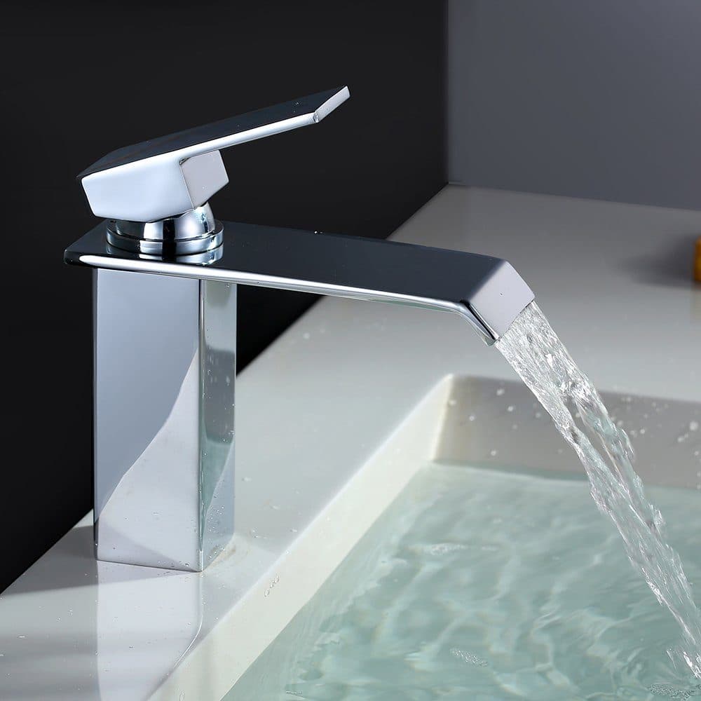 HOMELODY Waschtischarmatur Edelstahl Wasserfall Chrom - Bild 2
