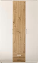 Schlafkontor Kleiderschrank Marburg Weiß Artisan Eiche mit Schubladen Bild 2