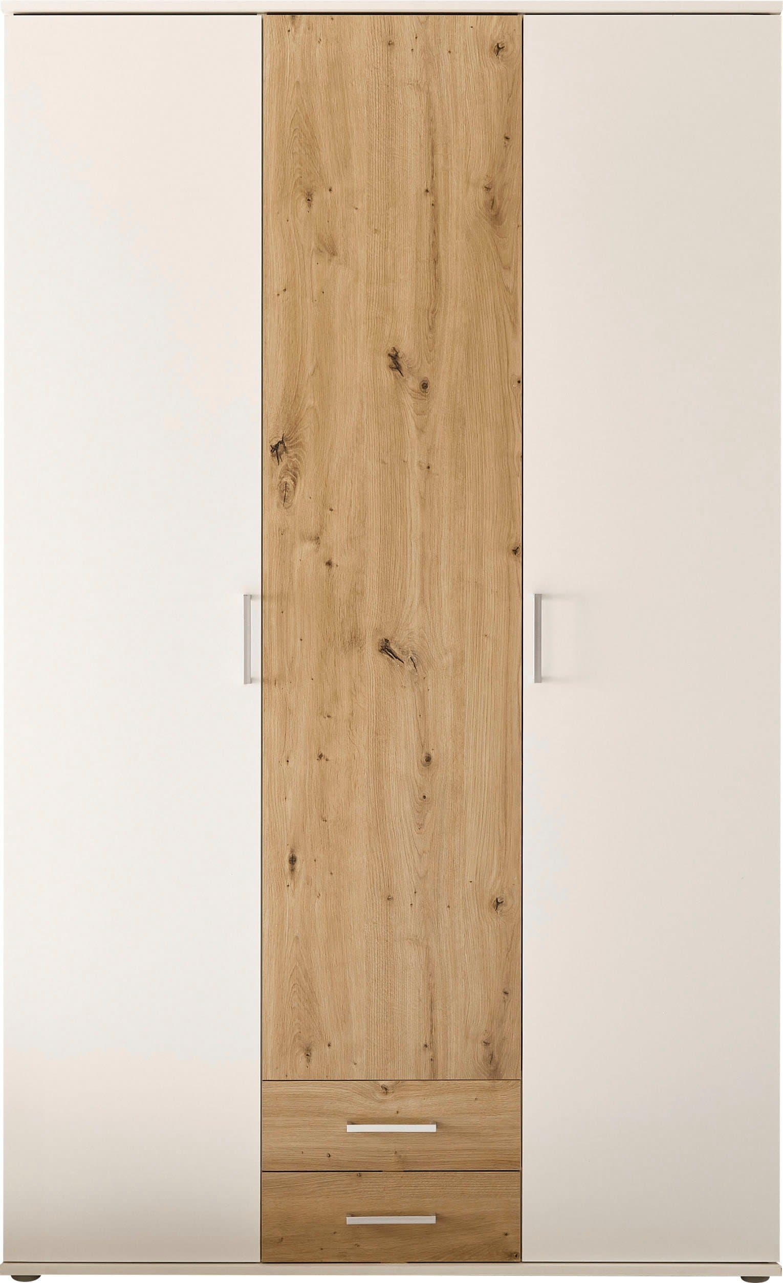 Schlafkontor Kleiderschrank Marburg Weiß Artisan Eiche mit Schubladen - Bild 2