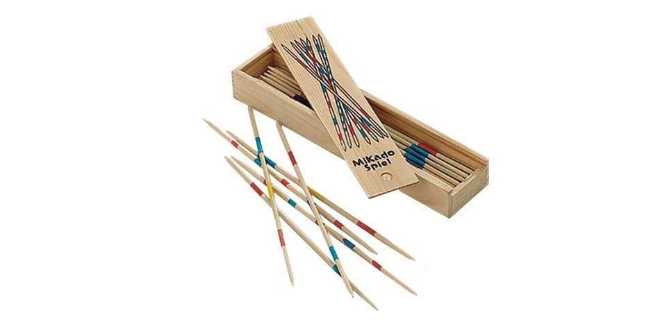 Philos Mikado 41 Stäbchen Bambus Holzbox Geschicklichkeitsspiel