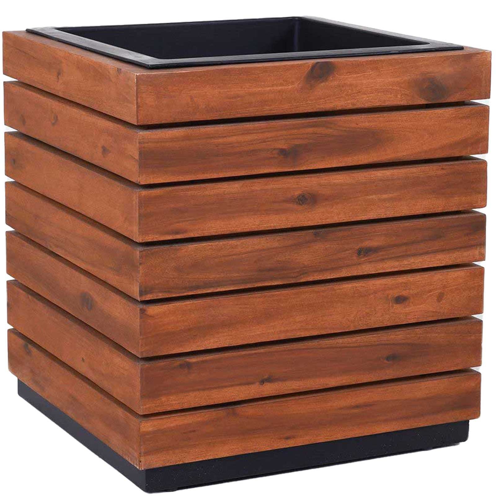 VIVANNO Pflanzkübel Holz Akazienbraun Gestreift 43x43x46 cm - Bild 2