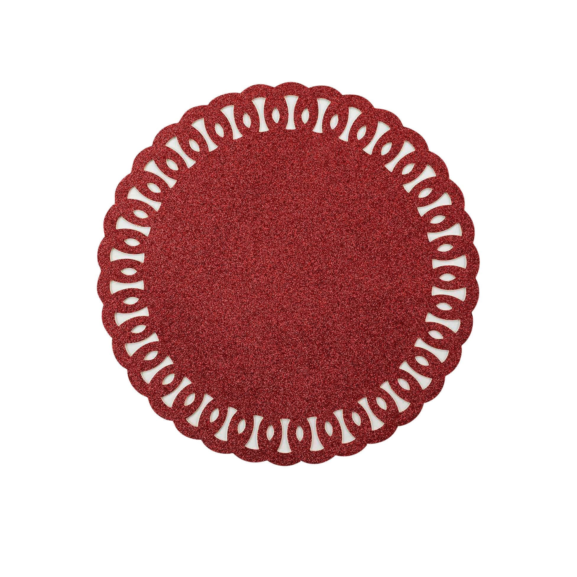 Douceur d'intérieur Tischset Rot Glitzernd Kunststoff