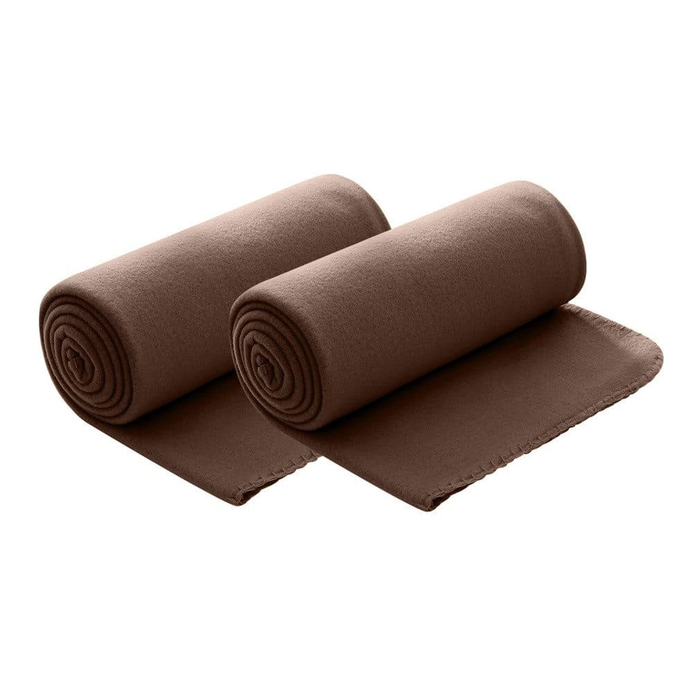 Wohndecke Polar-Fleece 2-tlg. Braun Kettel-Rand Anti-Pilling - Bild 2