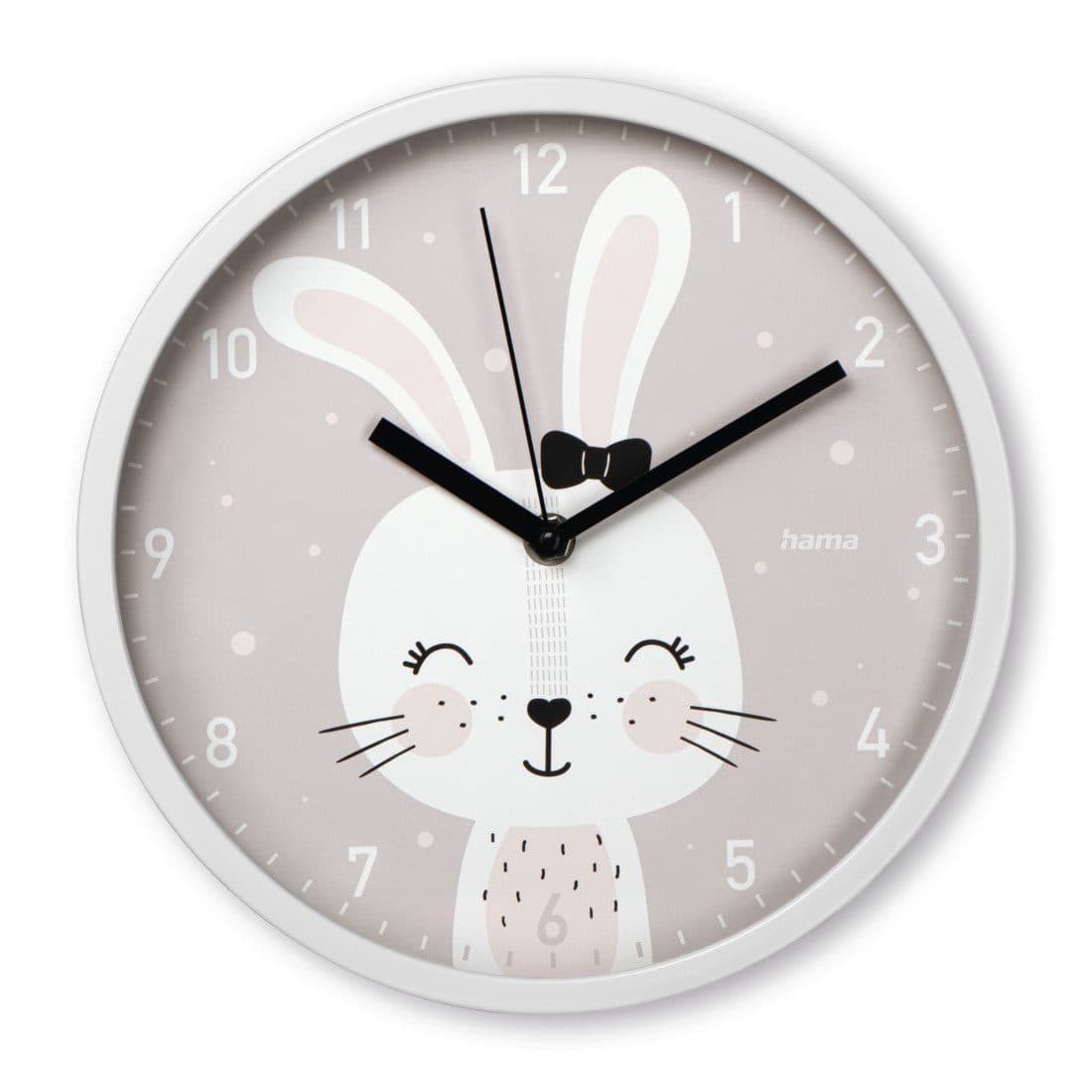 Hama Kinder-Wanduhr Maui Grau/Weiß mit Hase Motiv - Bild 2