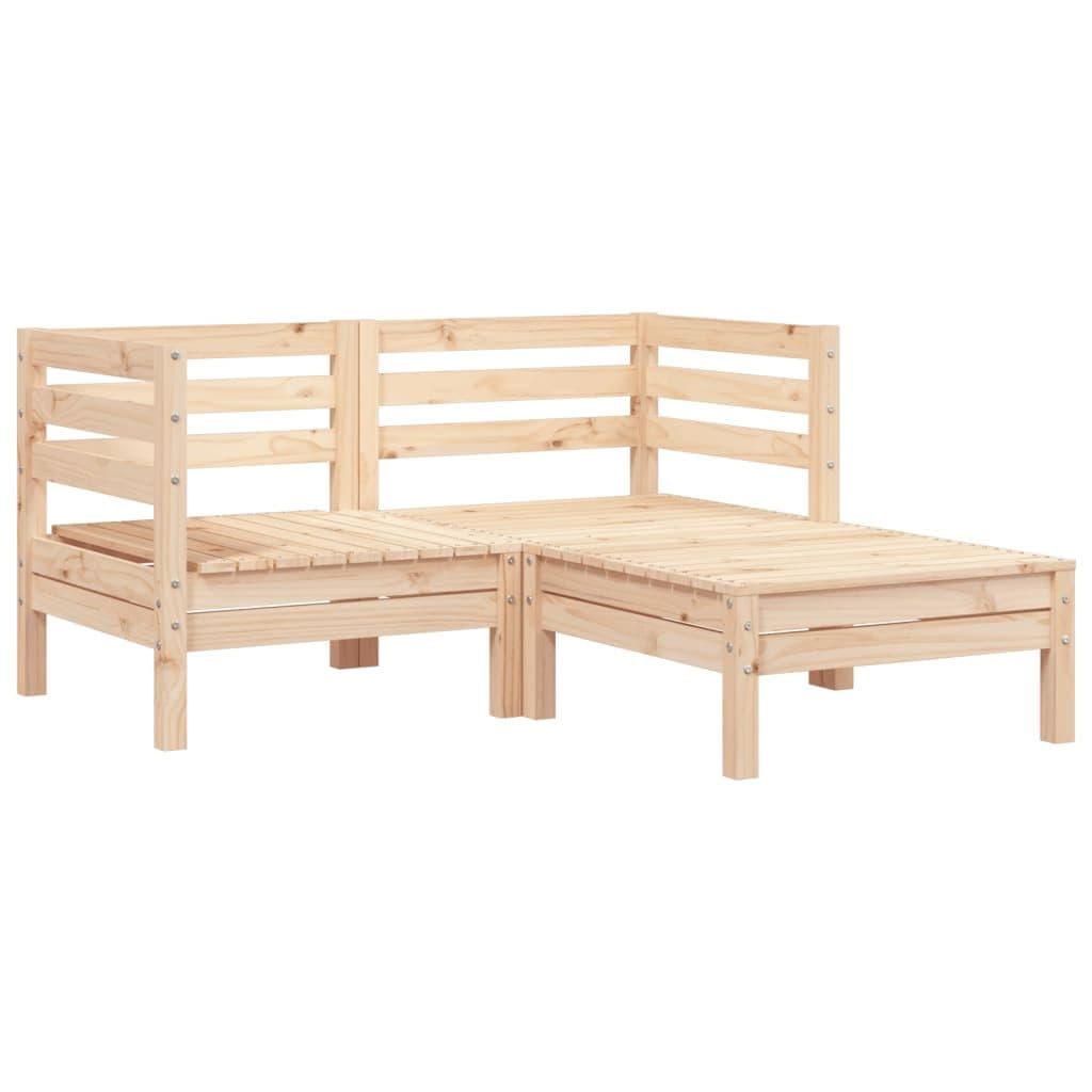 vidaXL Gartensofa 2-Sitzer mit Hocker Massivholz Kiefer - Bild 2